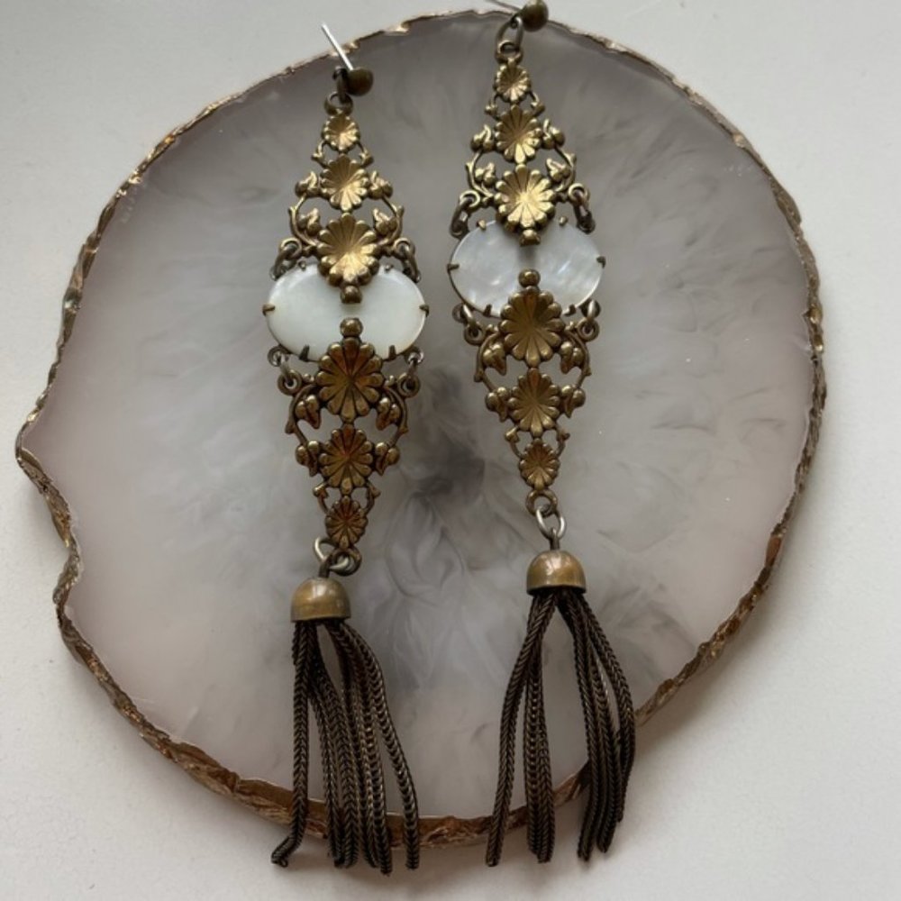 Sadie Green Long Dangle Earrings